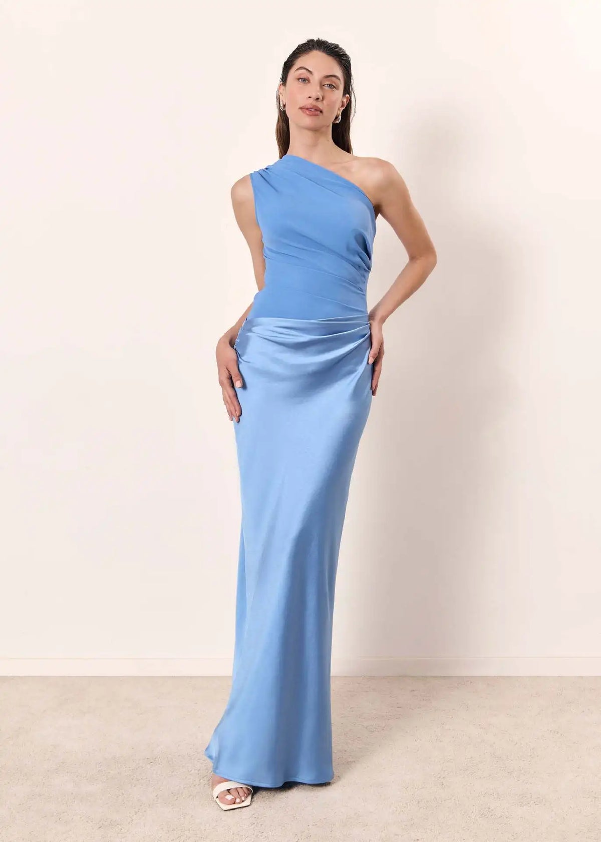 Beatrice | Satin Maxi Dress with Gold Detail
