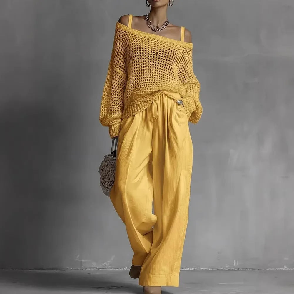 Claribel | Elegant Wide-Leg Two-Piece Set