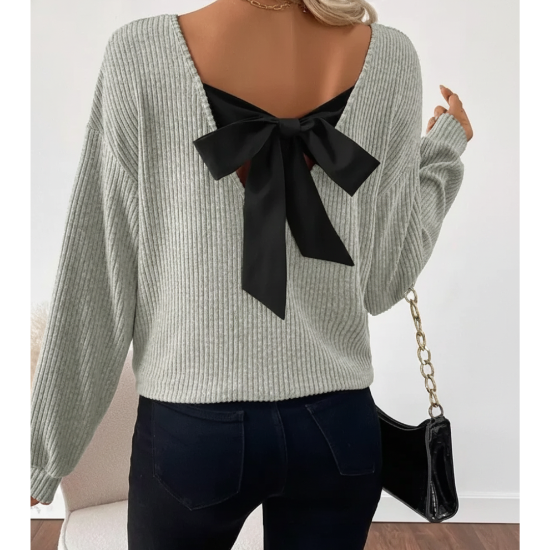 Taylor | Women's Casual Loose Fit T-Shirt Back Bow Design