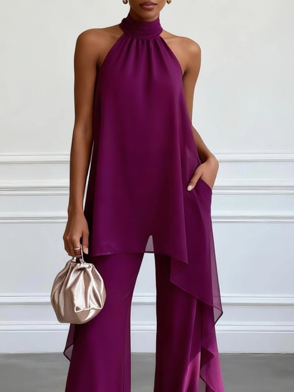 Viola | Halter-Neck Wide-Leg Two-Piece Set