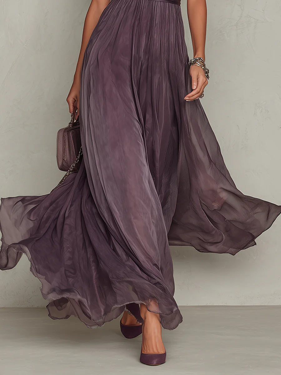Odette | Lace-Trim Keyhole Maxi Dress