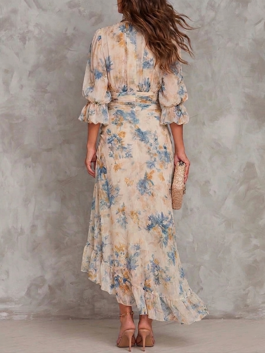 Cassia | Floral Chiffon Maxi Dress