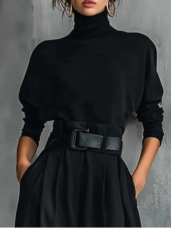 Fiona | Turtleneck Sweater and Straight-Leg Pants Two-Piece Set