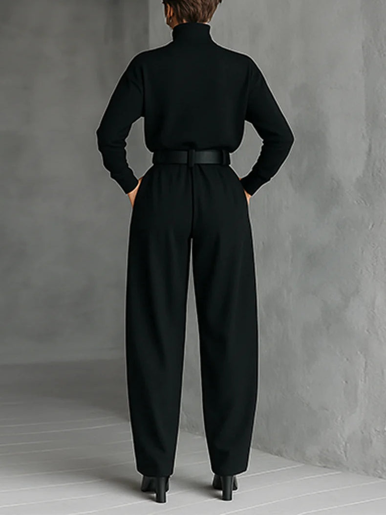 Fiona | Turtleneck Sweater and Straight-Leg Pants Two-Piece Set