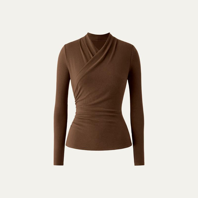 Nicat | Simple Surplice Long Sleeve Top