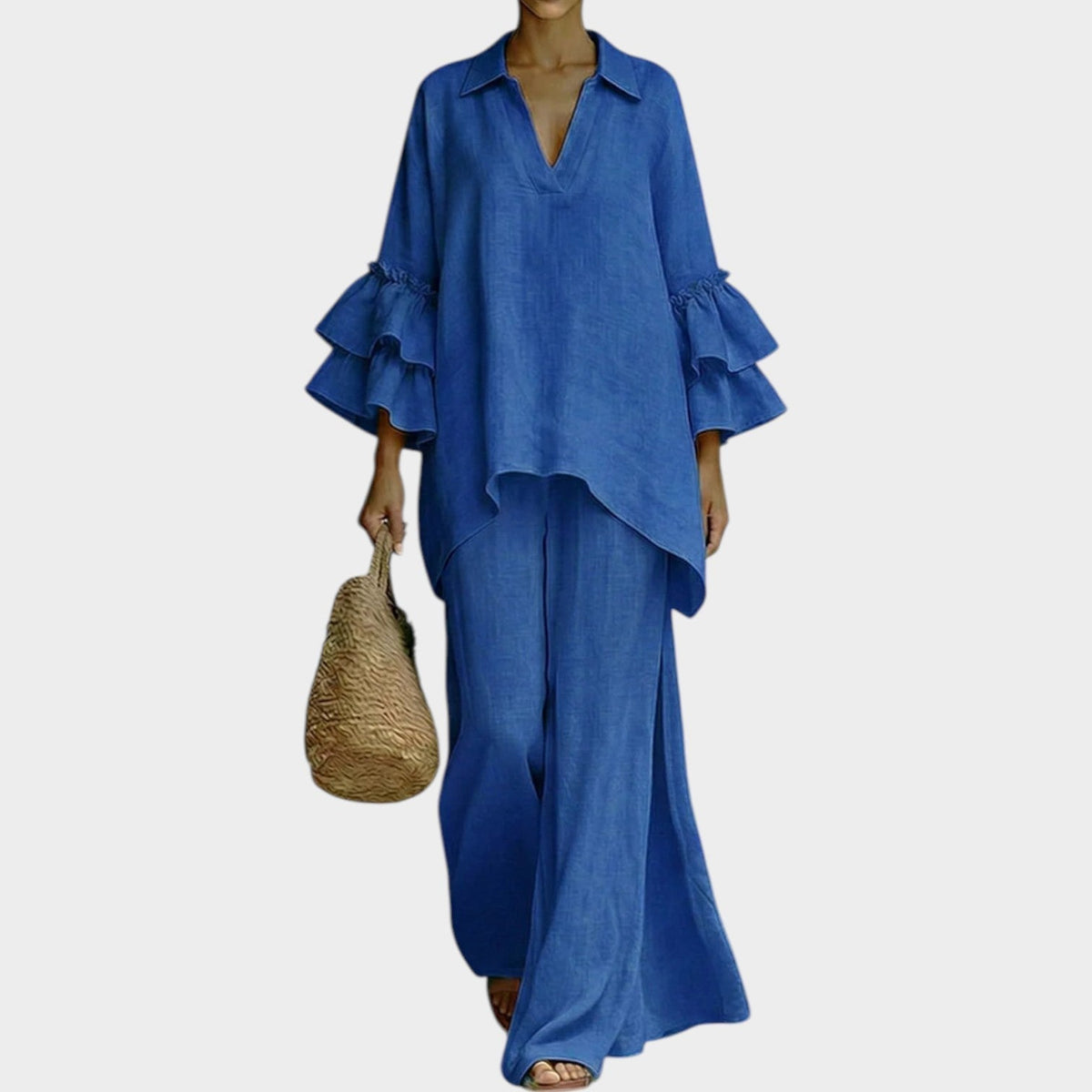 Ariela | Oversized Top and Wide-Leg Pants Two-Piece Set