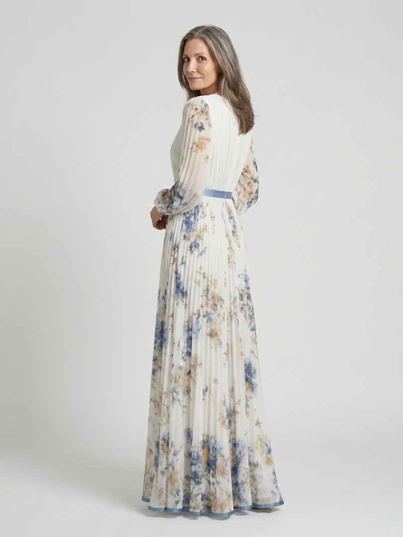 Freya | Long Sleeve V-Neck Floral Maxi Dress