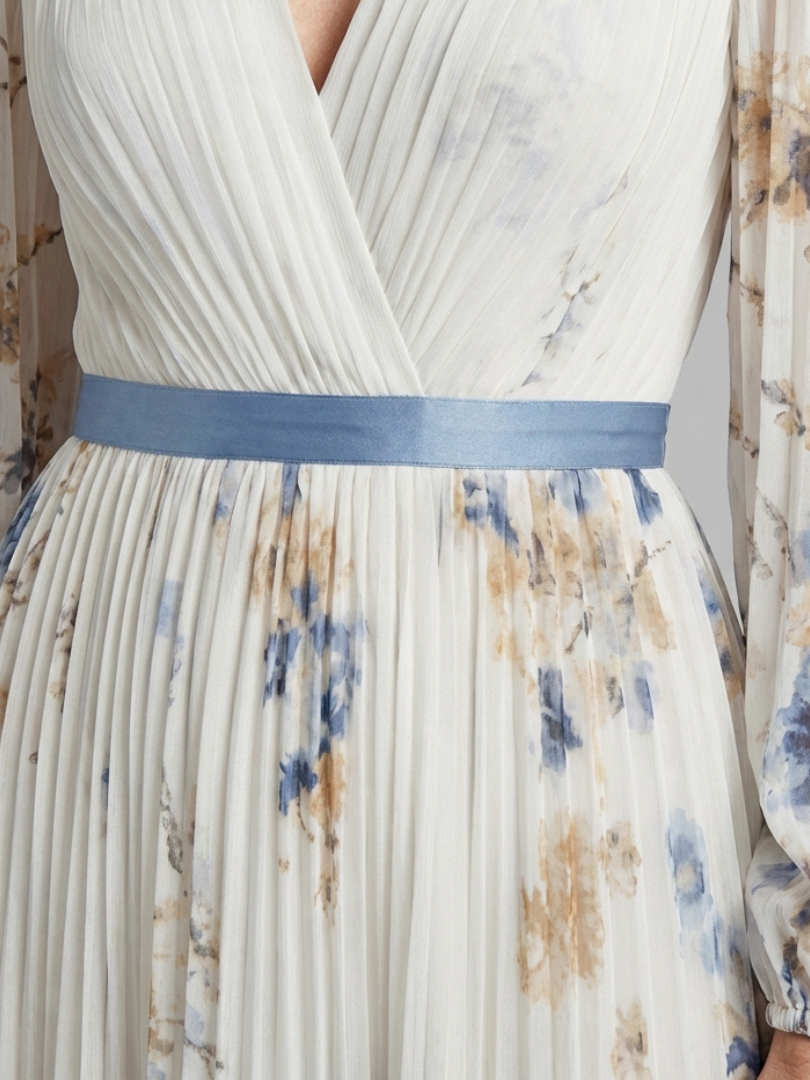 Freya | Long Sleeve V-Neck Floral Maxi Dress