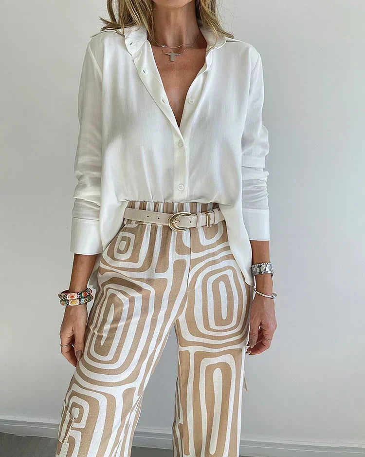 Liora | Printed Wide-Leg Two-Piece Summer Set