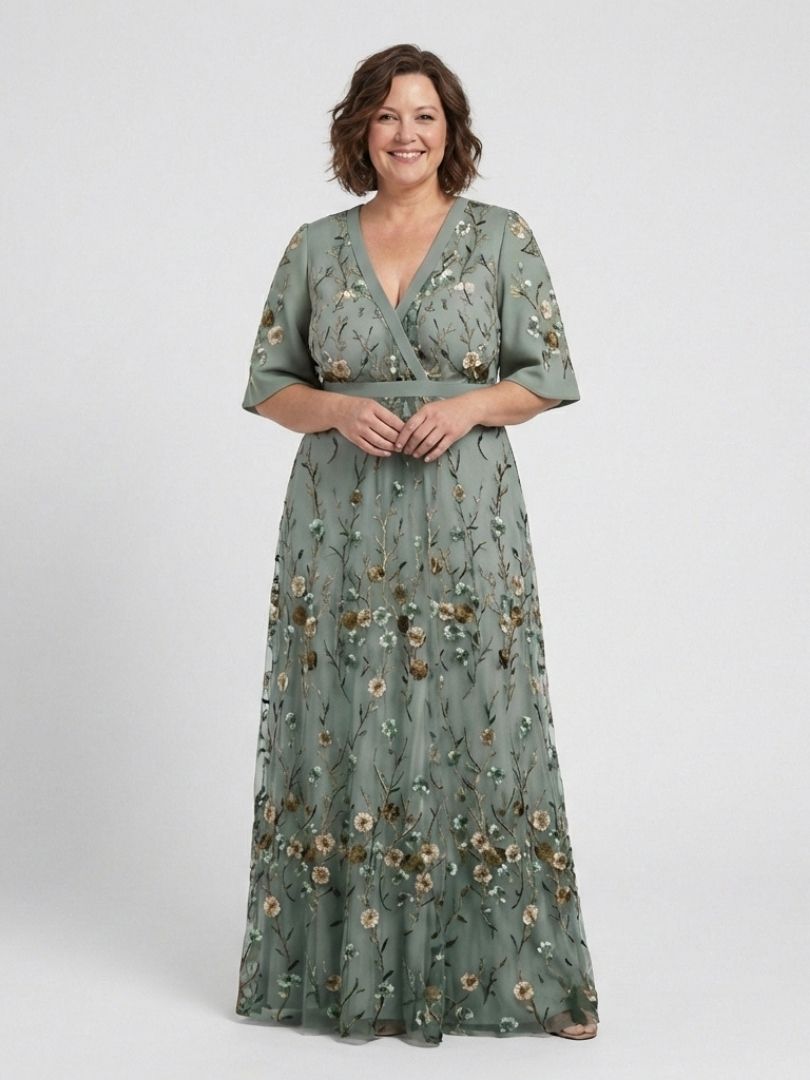 Lila | Floral V-Neck Short Sleeve Maxi Dress
