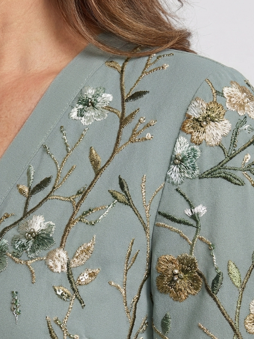 Lila | Floral V-Neck Short Sleeve Maxi Dress