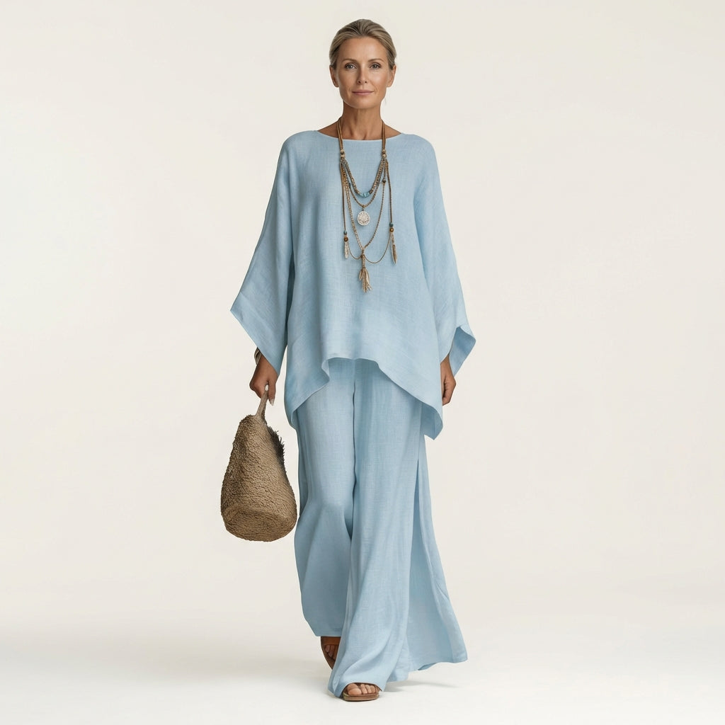 Majolie | Linen-Blend Boho Two-Piece Set
