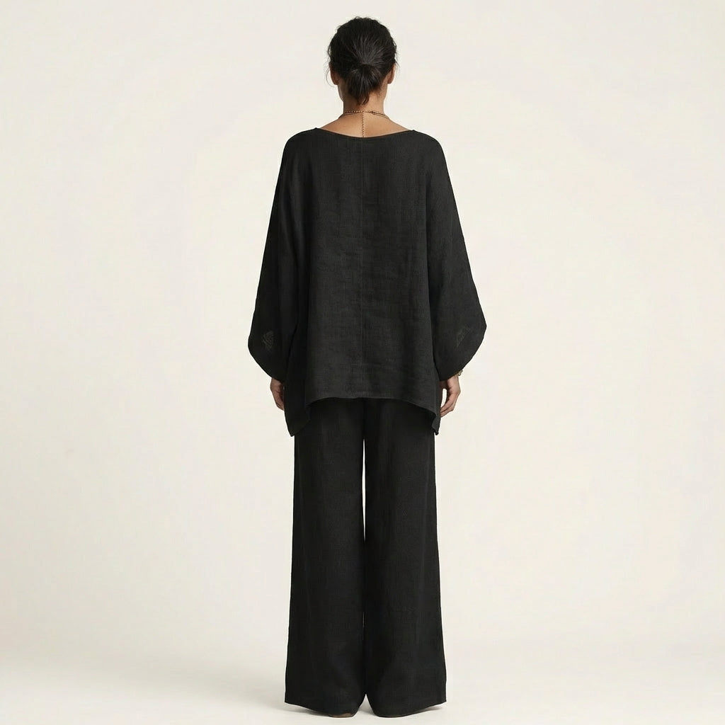 Majolie | Linen-Blend Boho Two-Piece Set
