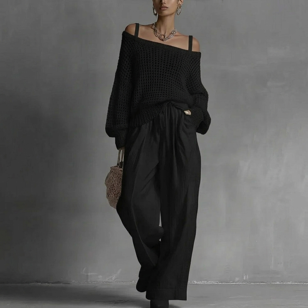 Claribel | Elegant Wide-Leg Two-Piece Set