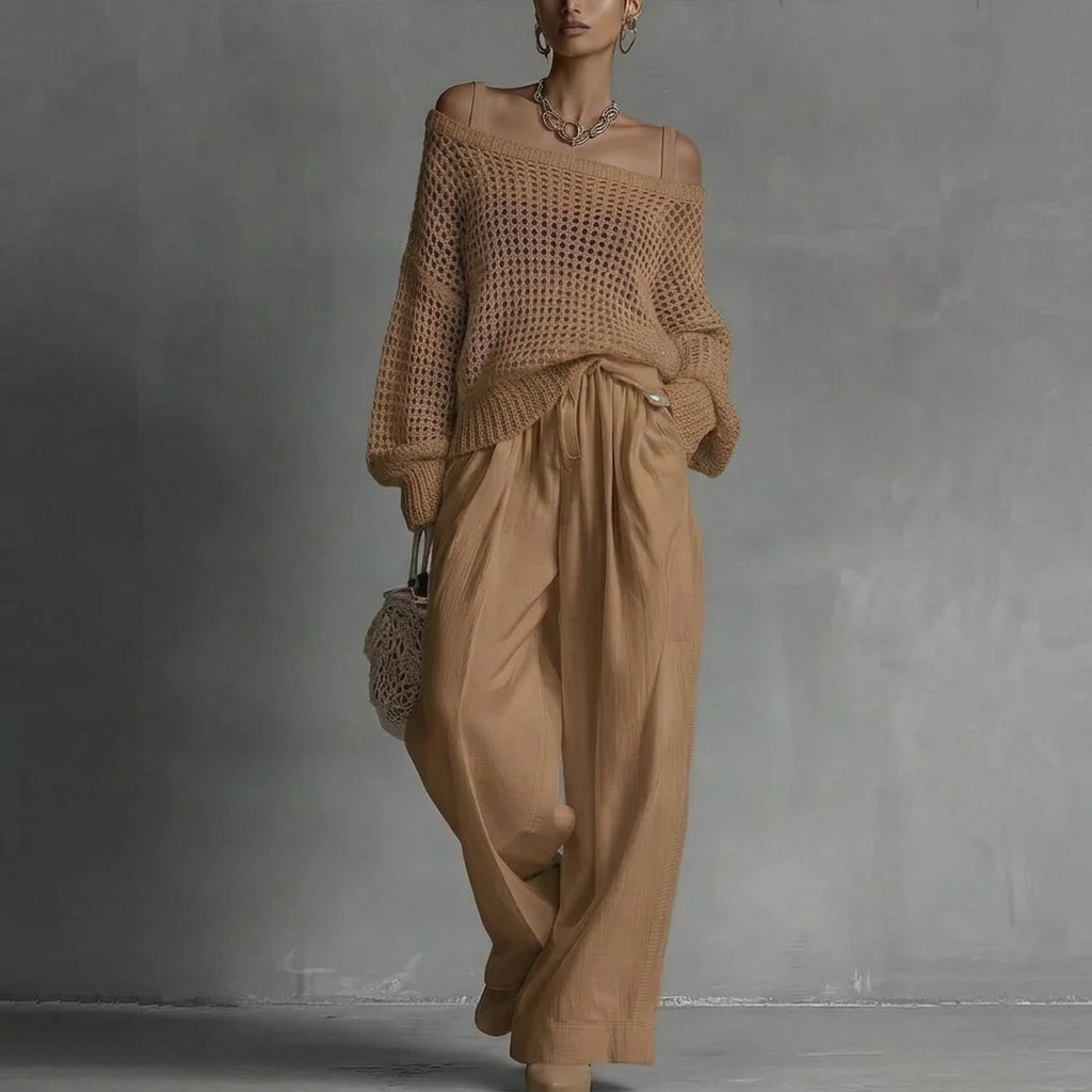 Claribel | Elegant Wide-Leg Two-Piece Set