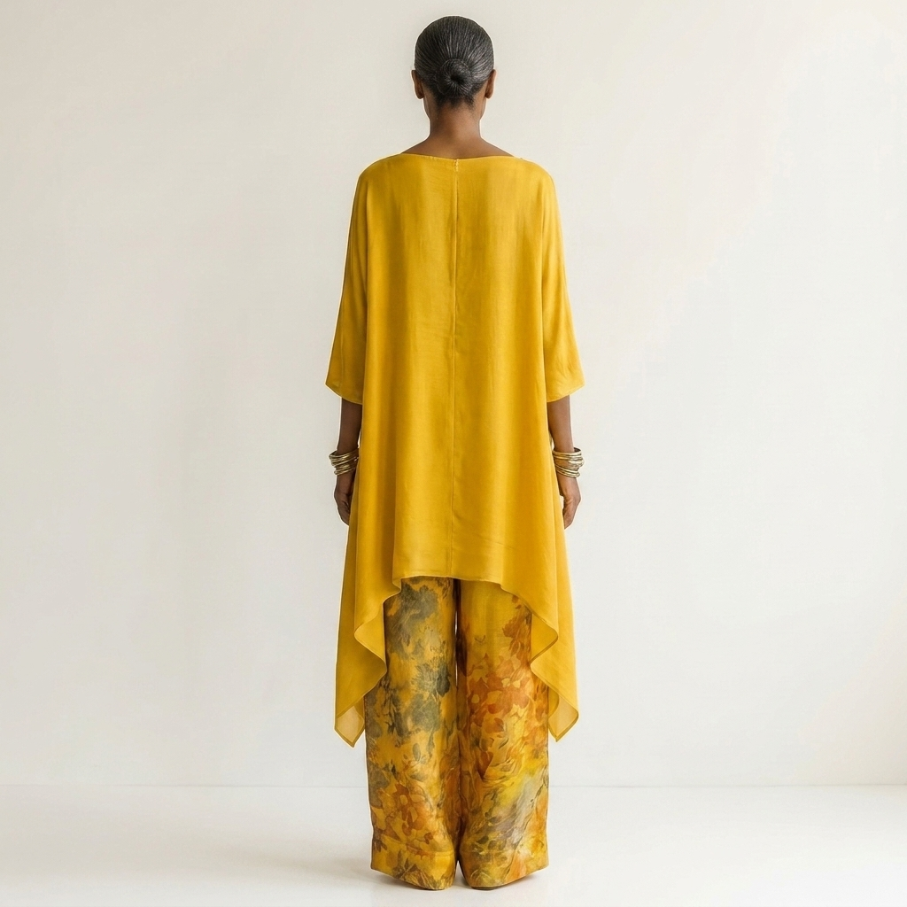 Cariola | Cotton-Silk Asymmetric Tunic Two-Piece Set