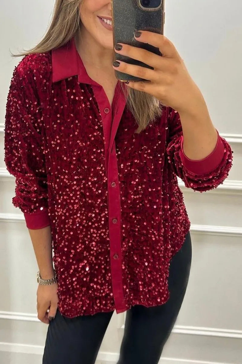 Ciara | Shimmer Sequin Shirt