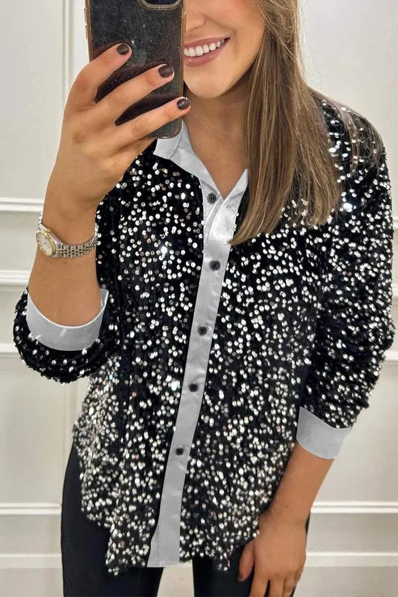 Ciara | Shimmer Sequin Shirt