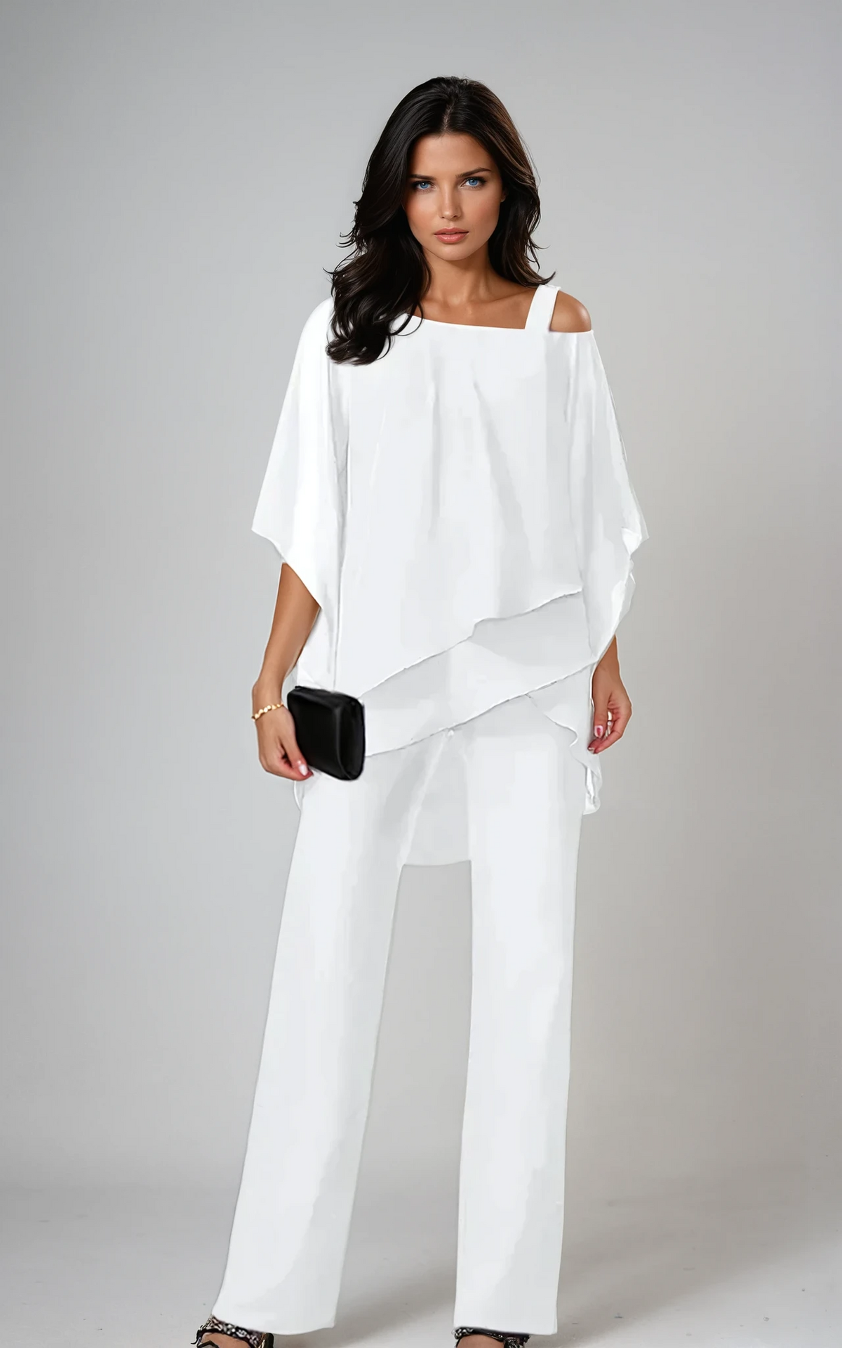 Cenna | Layered Top and Wide-Leg Pants Two-Piece Set