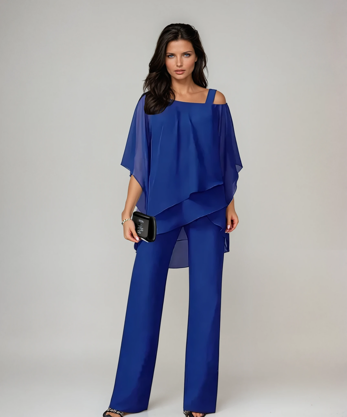 Cenna | Layered Top and Wide-Leg Pants Two-Piece Set