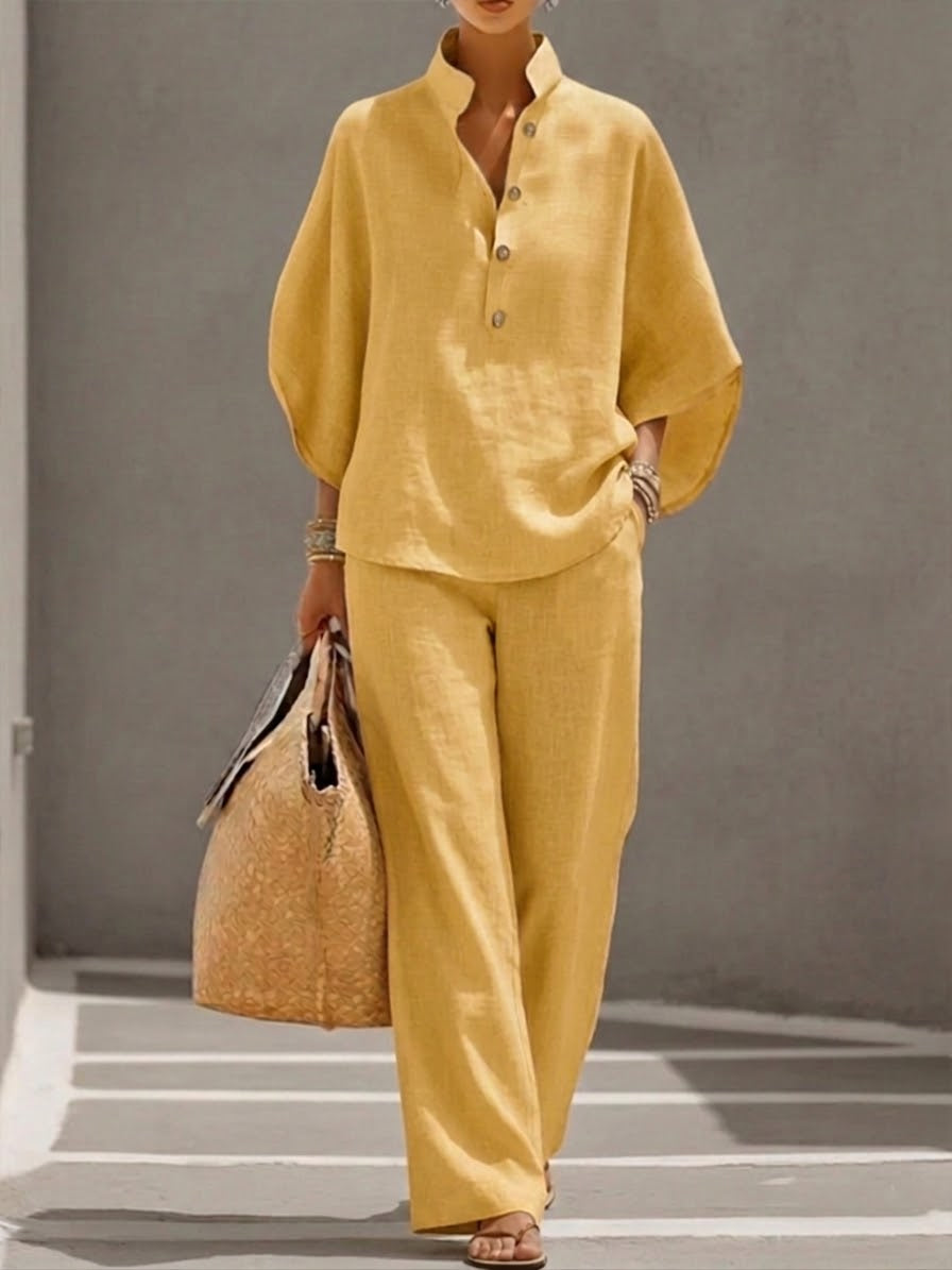 Harper | Batwing Top and Wide-Leg Pants Two-Piece Set