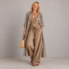 Sienna three-piece set, Brown, front view