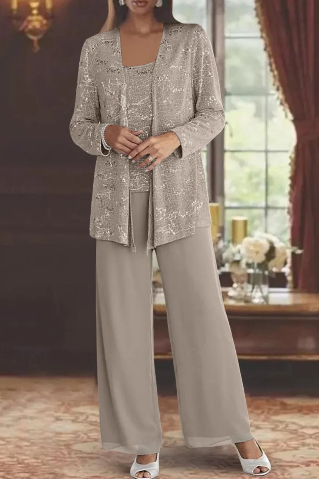 Luna | Elegant Layered Three-Piece Pants Set for Women