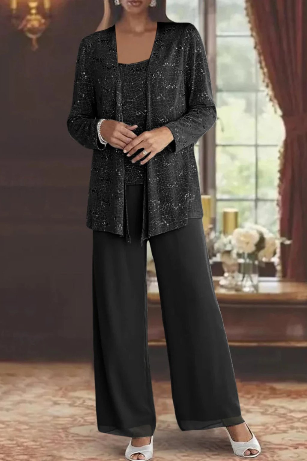 Luna | Elegant Layered Three-Piece Pants Set for Women